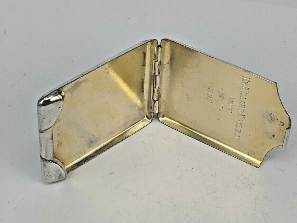 1936 Solid Silver striped vesta matchbook holder by R Pringle