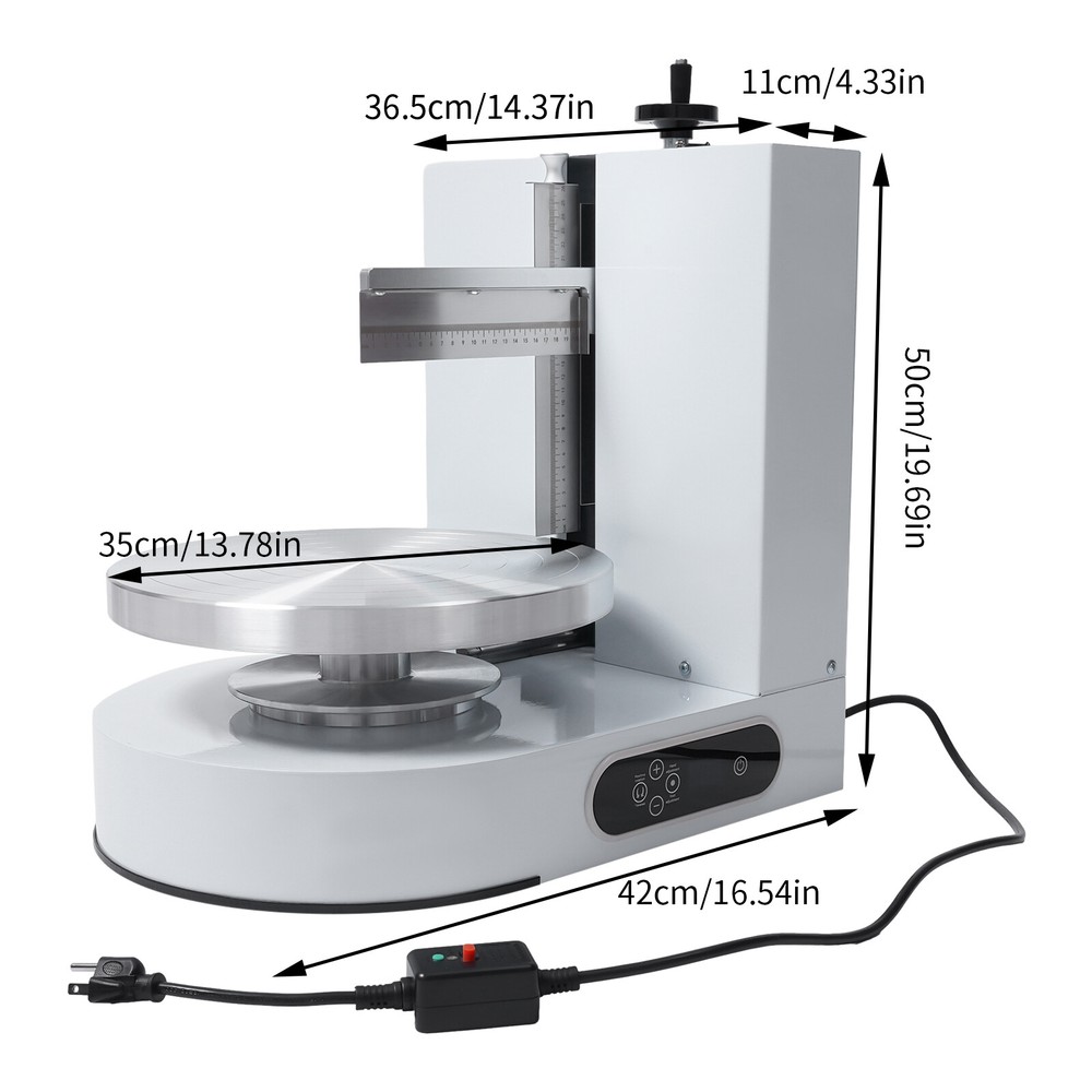 Display Smooth Cream Adjustable 4-12'' Birthday Cake Decorating Machine White