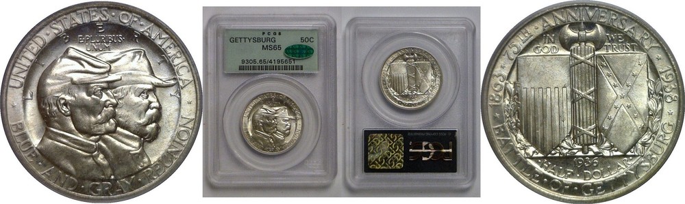 1936 Gettysburg Commemorative Half Dollar   PCGS MS-65  CAC