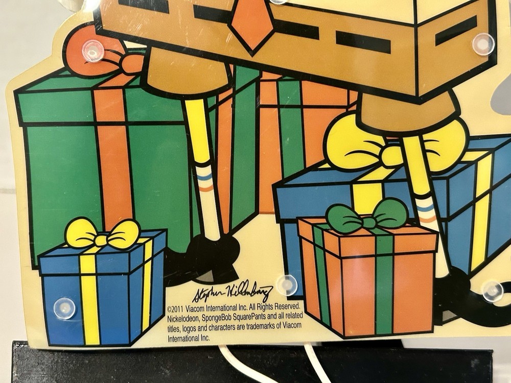 SpongeBob SquarePants 2011 Nickrlodeon 12”x 9” Christmas Light Plug In