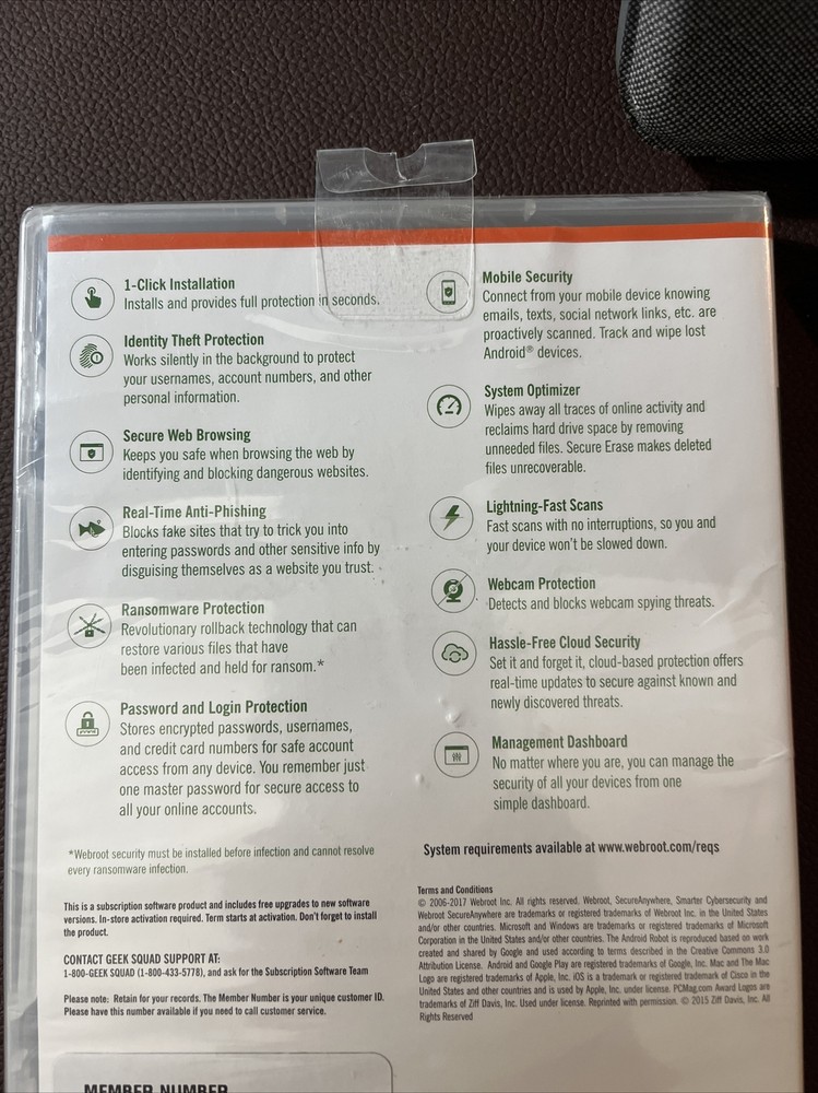 Webroot Secure Anywhere Internet Security 3 Device Software CD Windows IOS Mac~