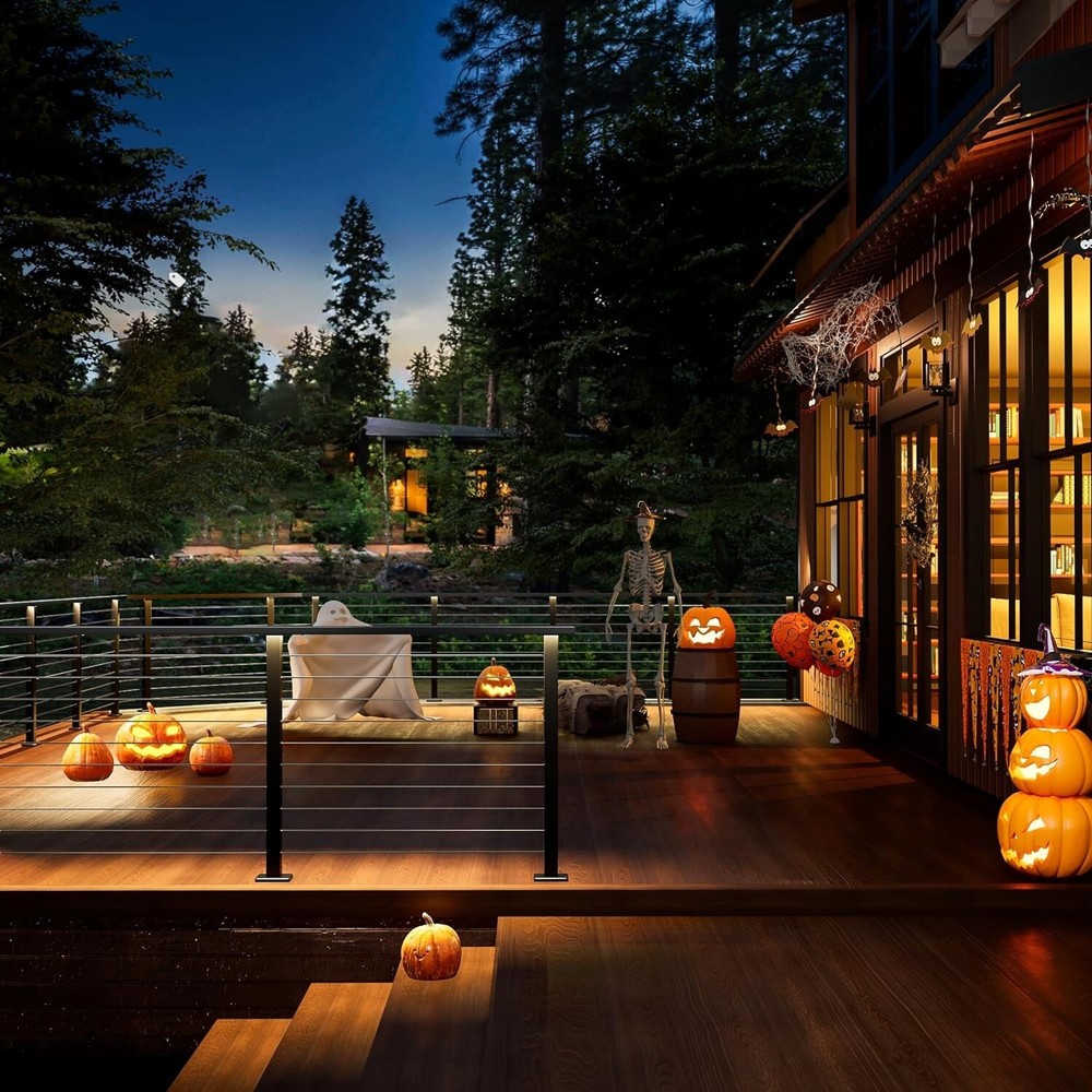 Cable Railing Post 41"x2"x2" Fixed top Level Line Post Mount Black Level Drill