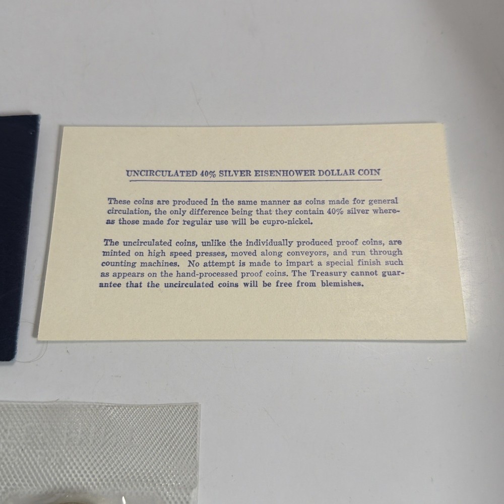 1971 Eisenhower Uncirculated 40% Silver Dollar + Original Envelope Sealed