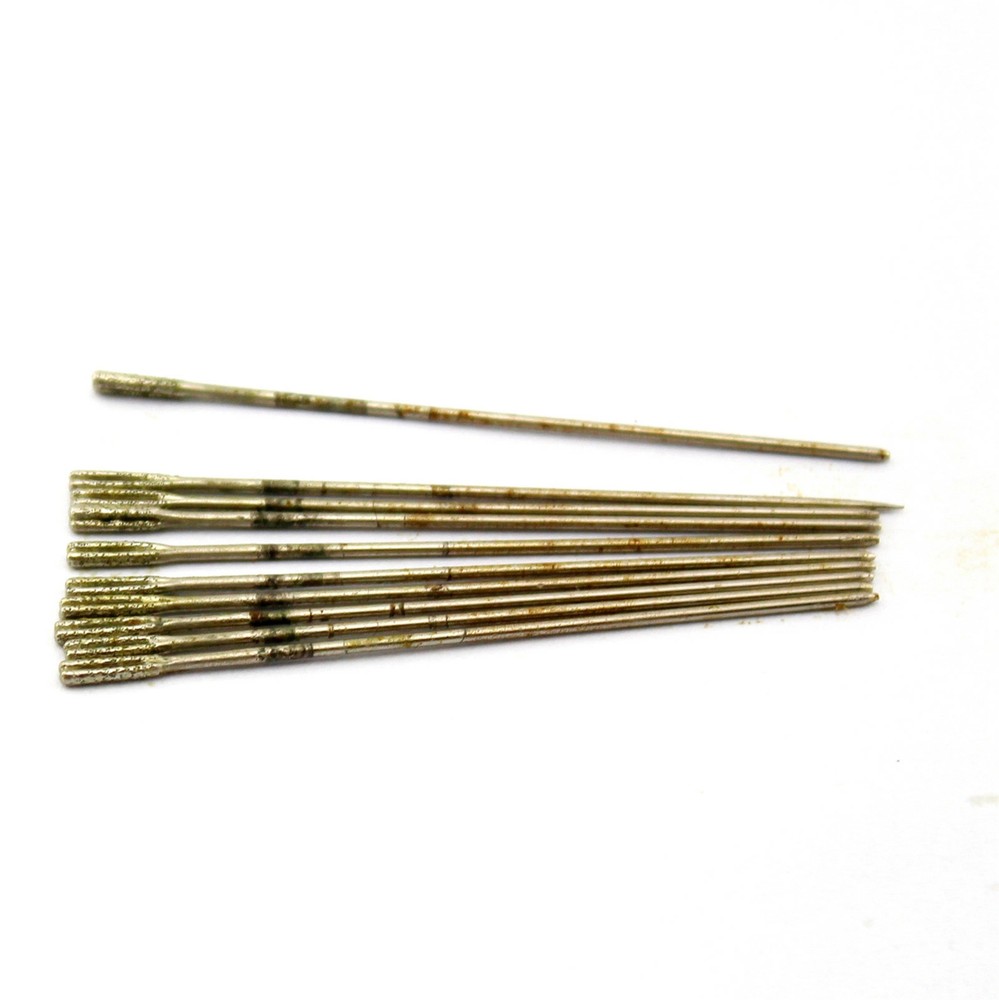 20Pcs 2mm Diamond Coated Lapidary Drill Hole Needle Solid Bits 1# Jewelry Tools