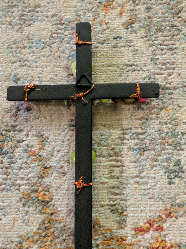 6.5" Tall Multicolor Beaded Wall Cross