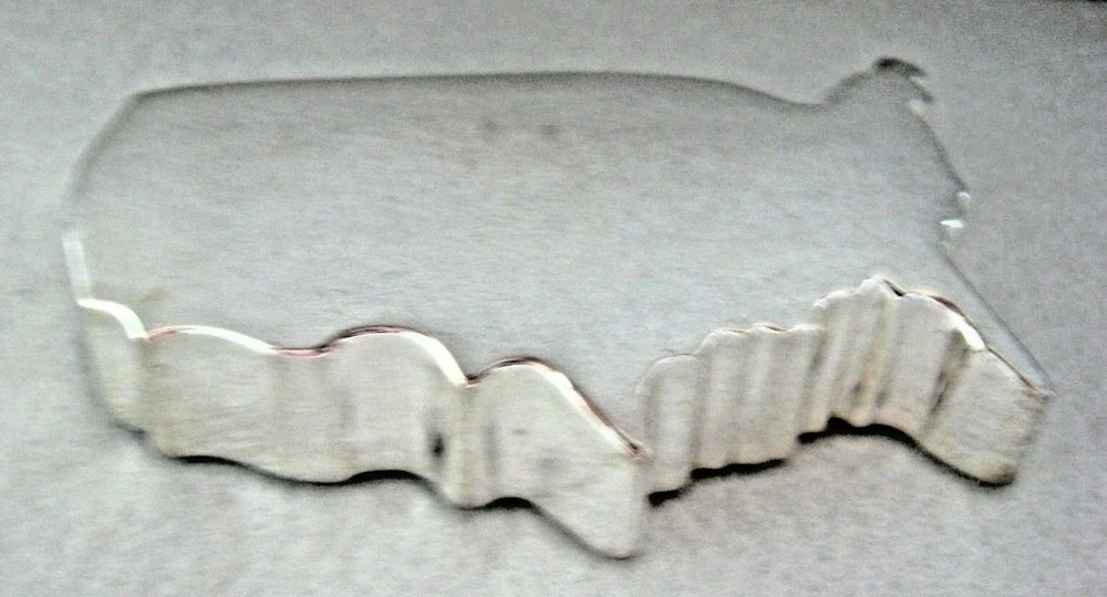 US map SILVER PLATED PAPERWEIGHT United State map