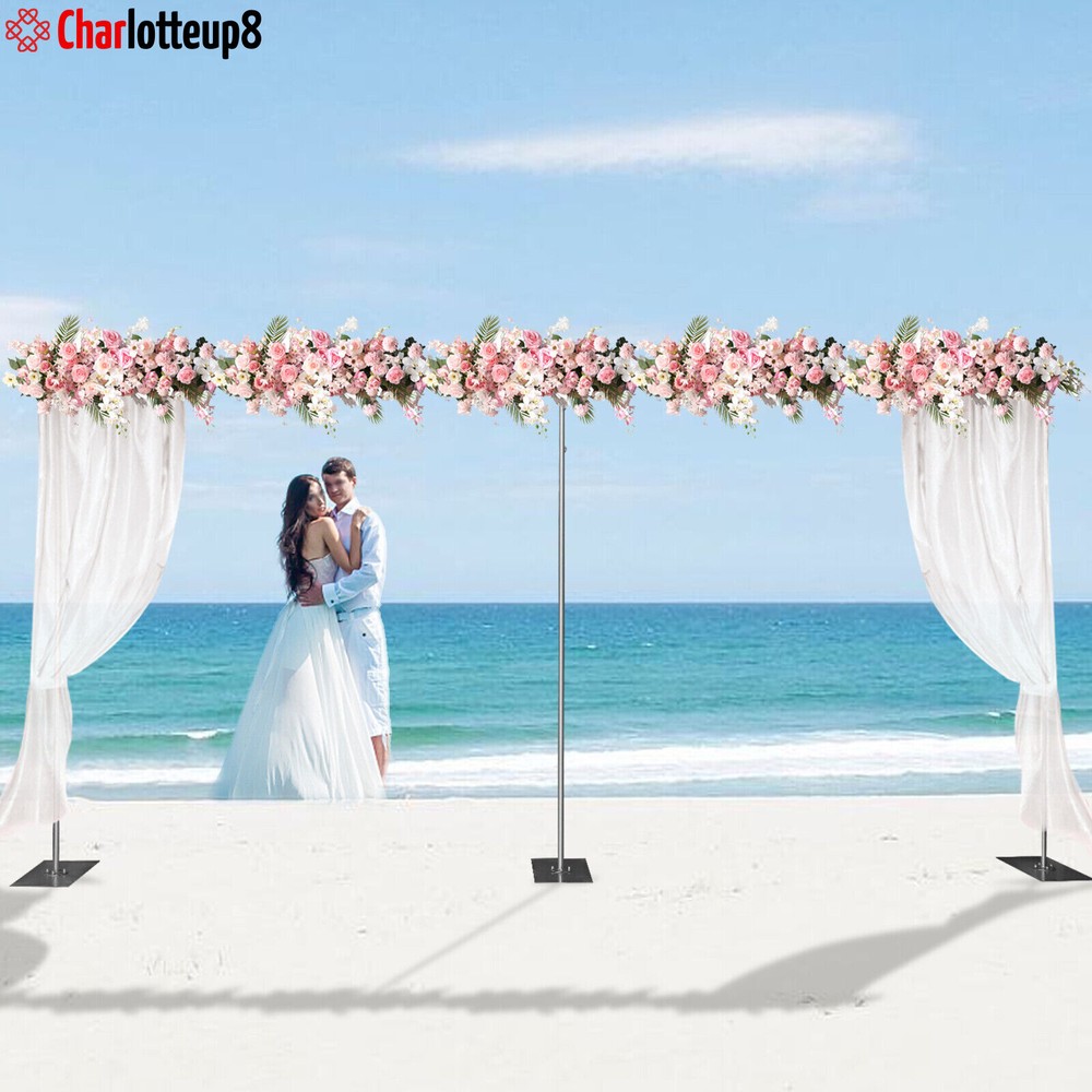 Silver Backdrop Stand Wedding Backdrop Stand Pipe Kit Party Decor Adjustable 3*6