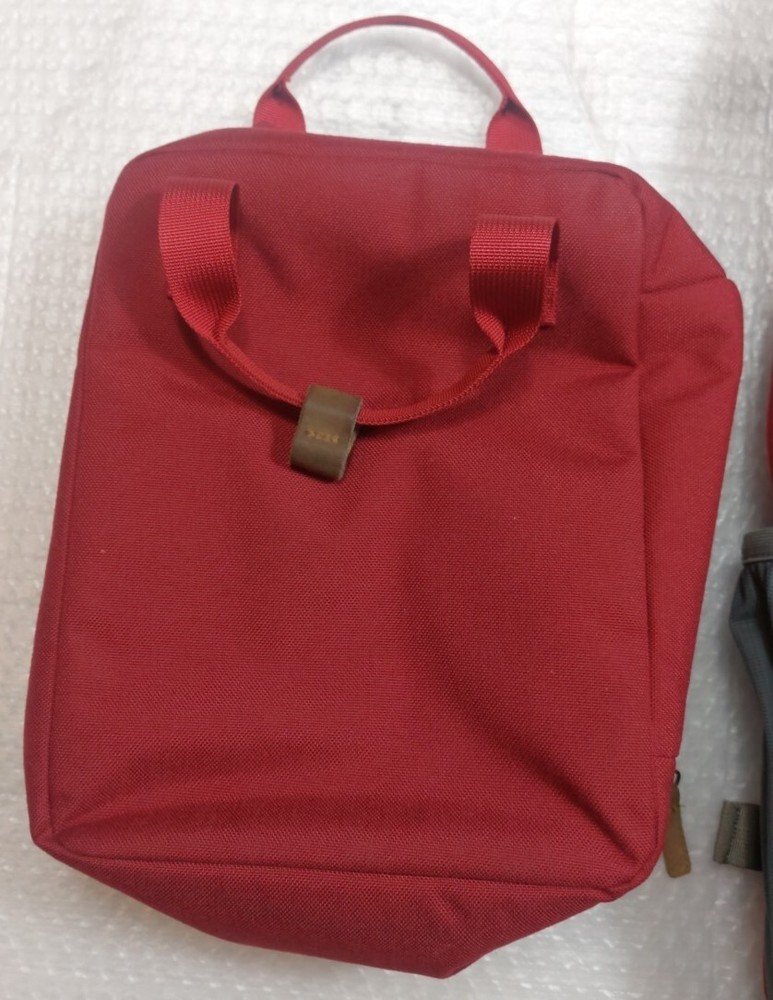 LL Bean Traverse Backpack Red Brown Gray 20X14”.