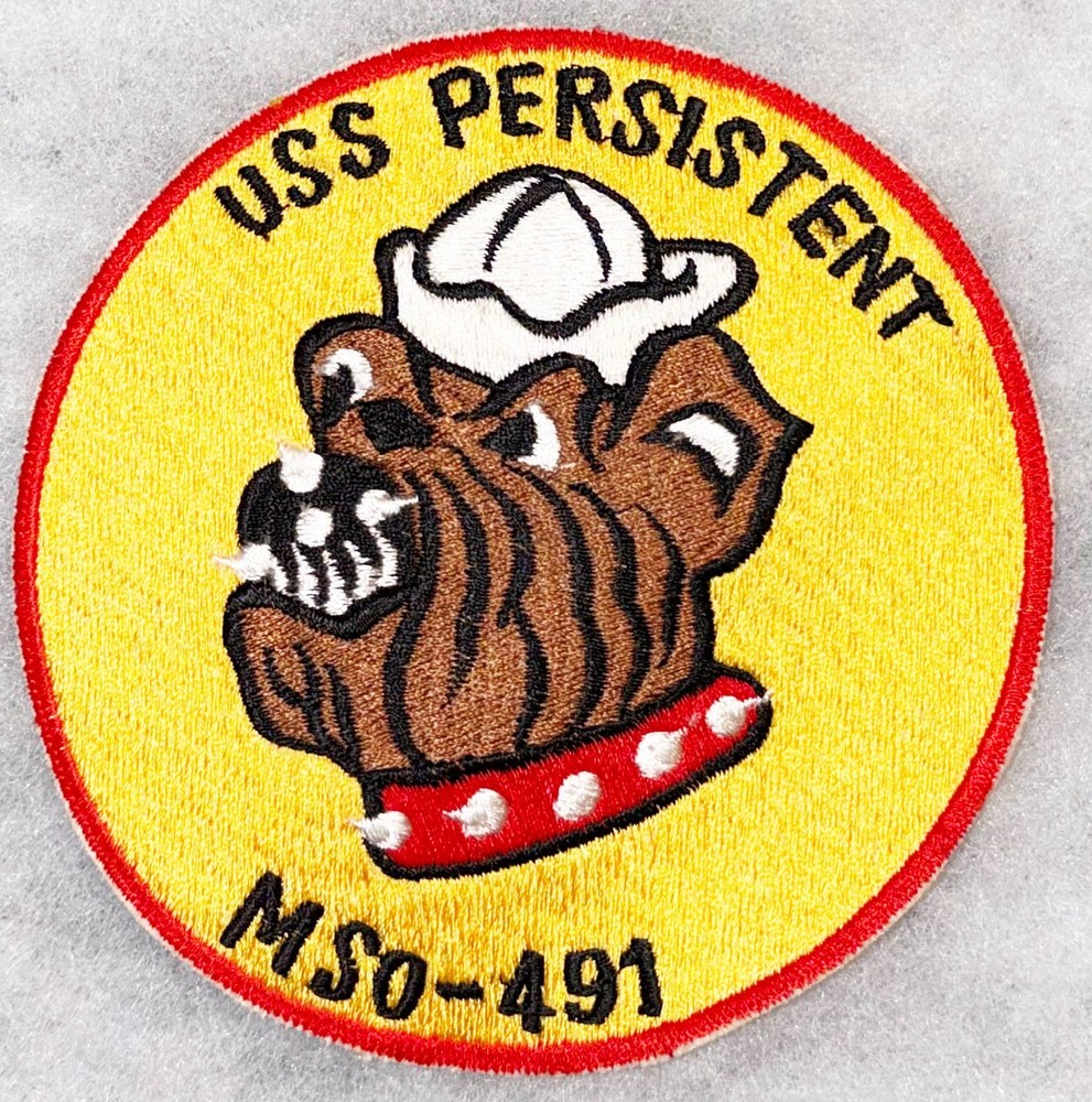 1950's Japanese Made US Navy USS Persistent MSO-491 Ships Patch
