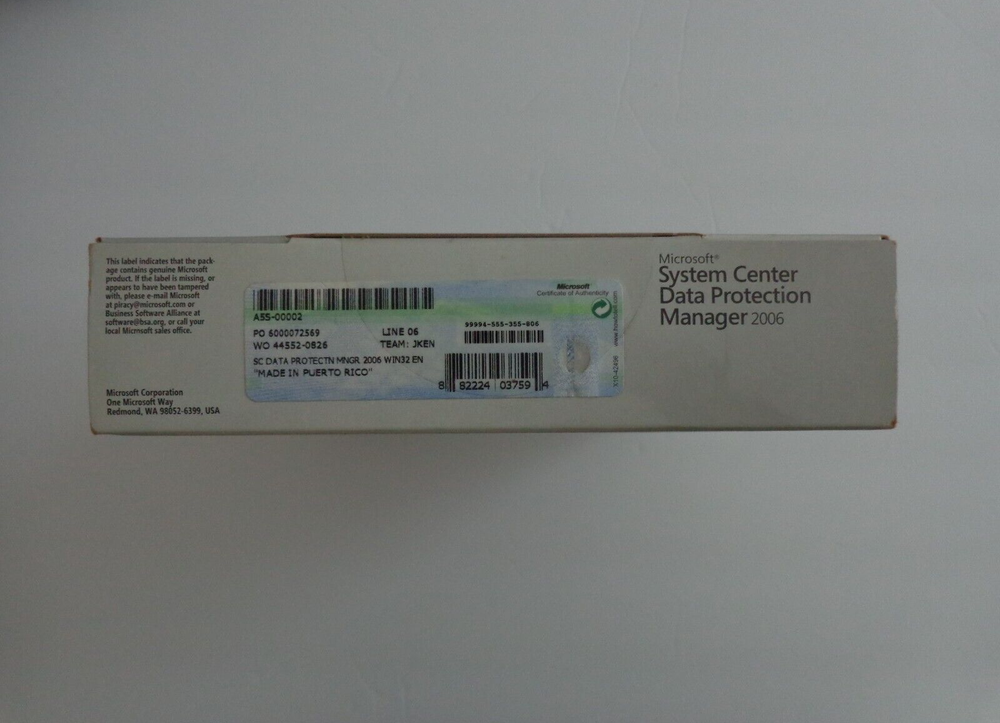 Microsoft Windows System Center Data Protection Manager 2006 A5S-00002 New
