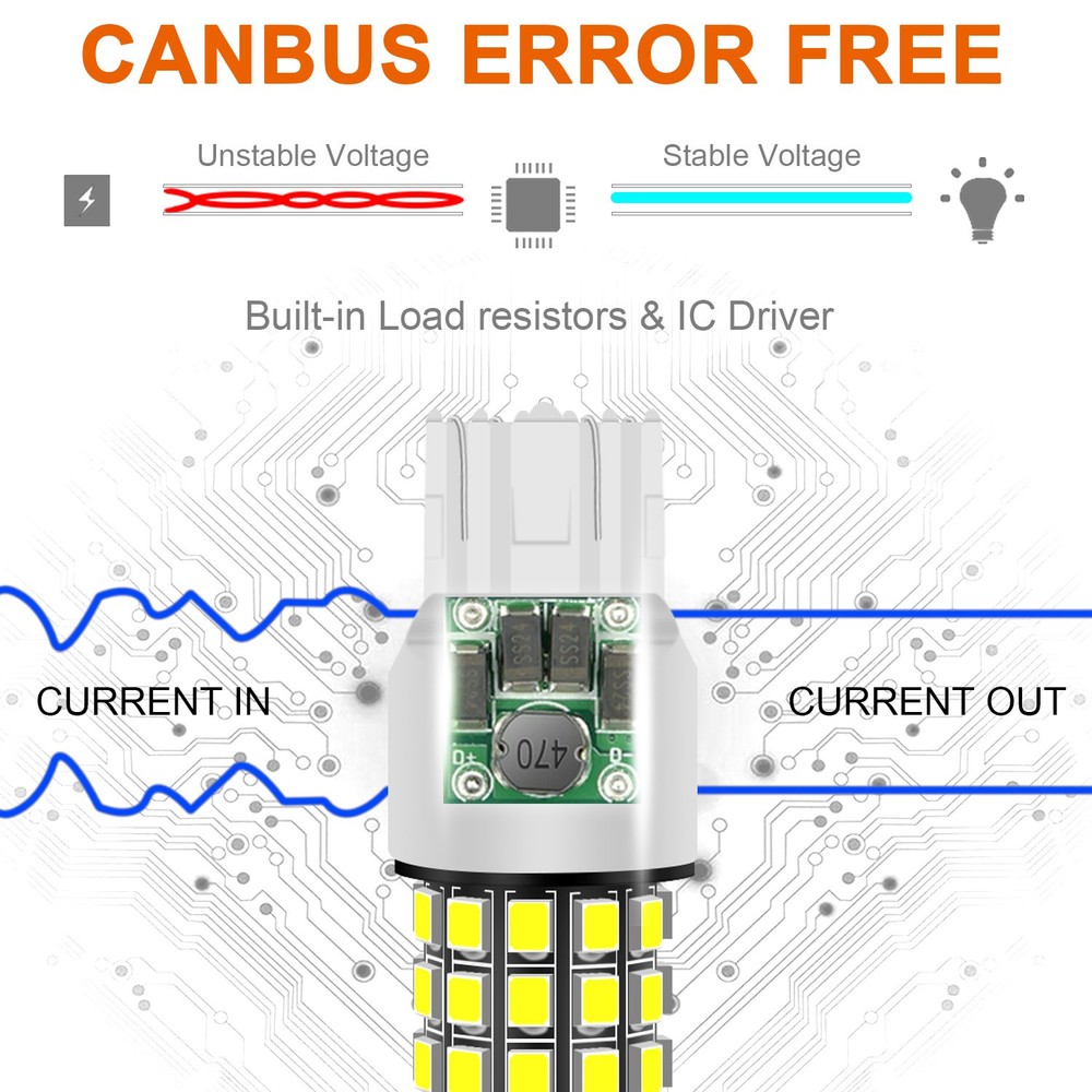 Strobe Flash 7440 7443 7444 LED Backup Reverse Back Up Light Bulbs Bright White