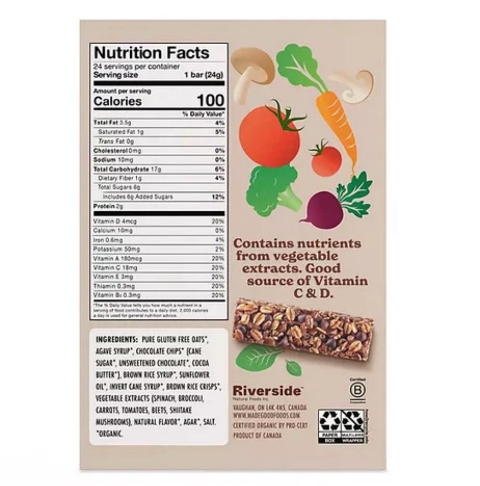 ( 2 Pack ) MadeGood Chocolate Chip Bars (0.85 oz., 24 pk.)