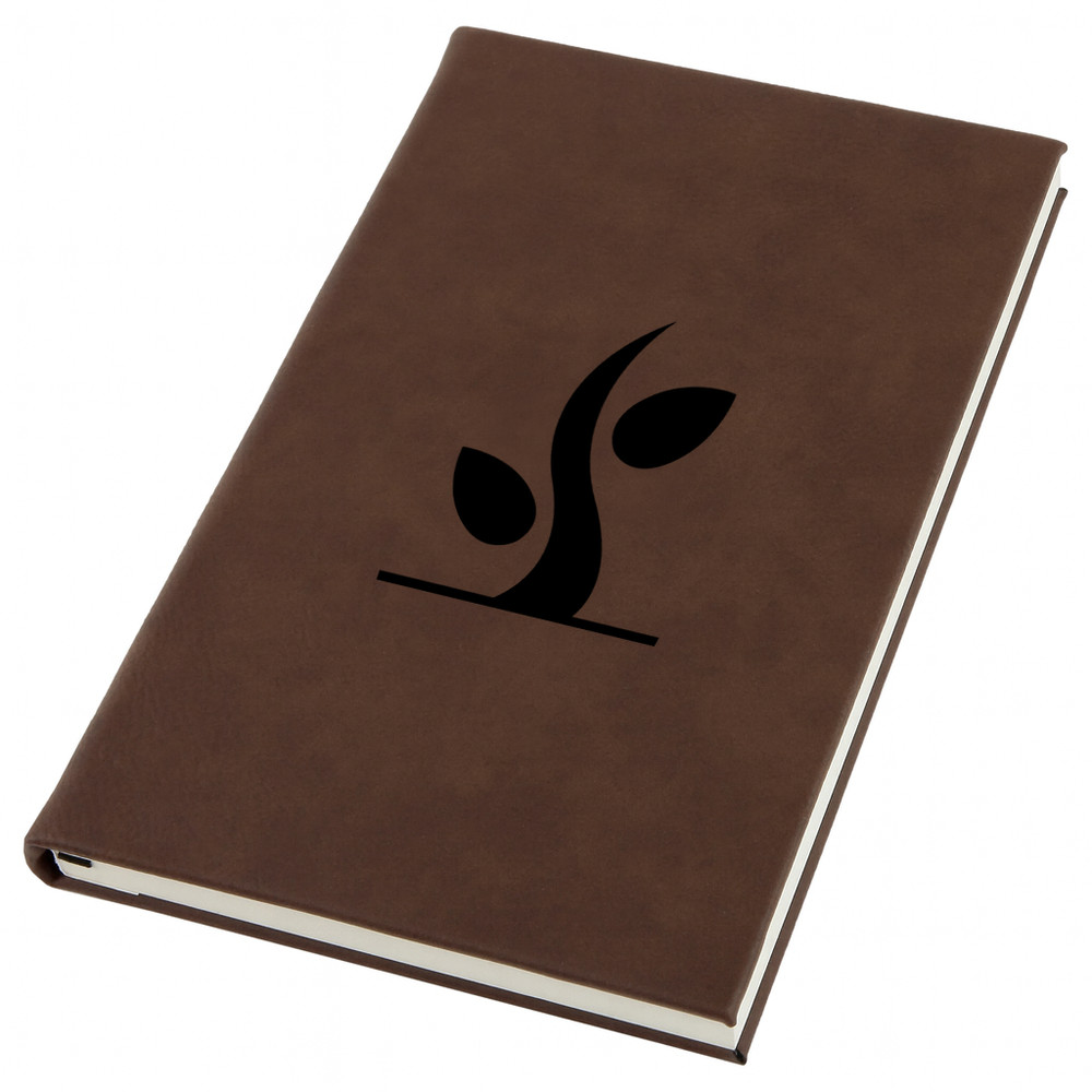 Small Tree Engraved Leather Journal, Personal Planner with Lined Pages