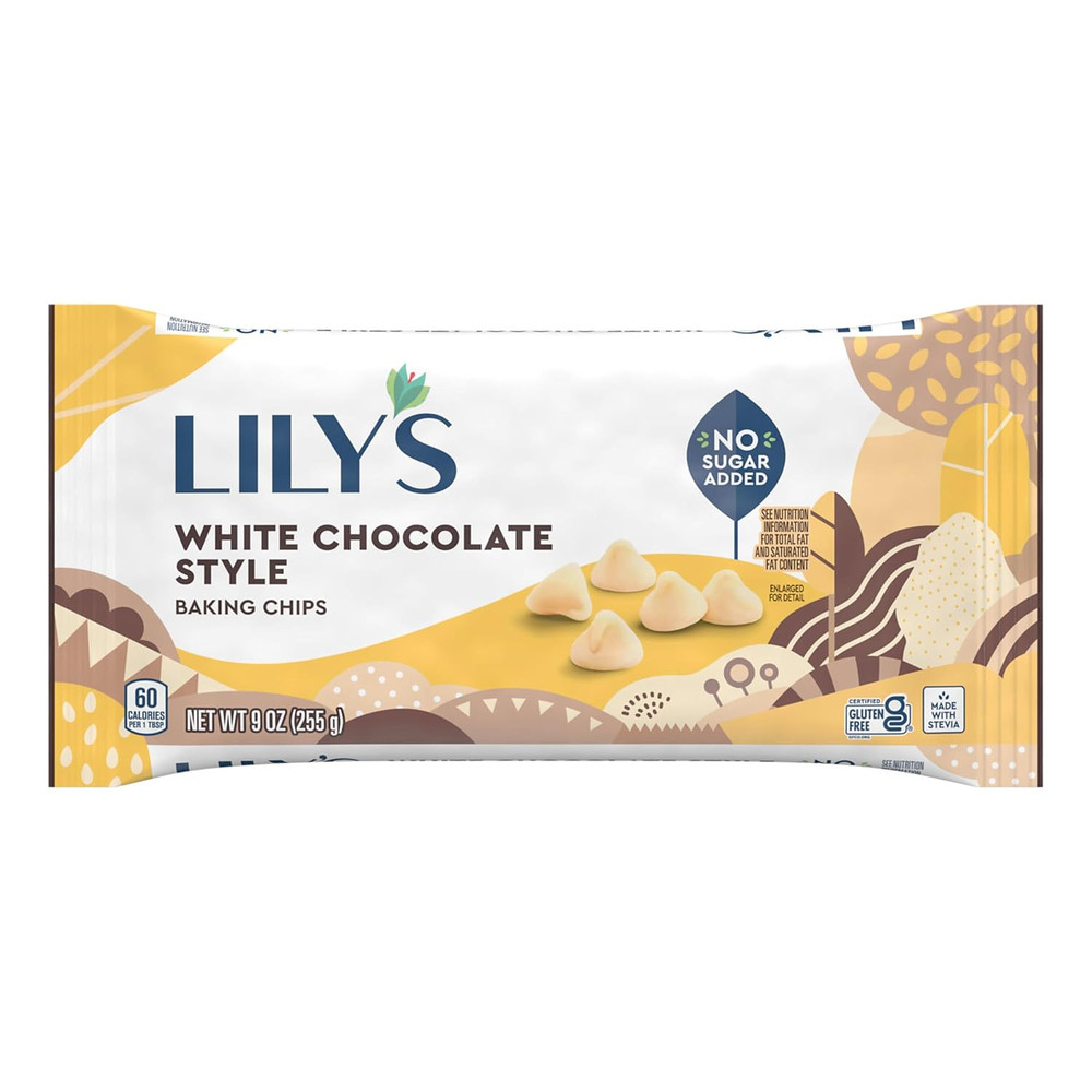 White Chocolate Style No Sugar Added, Baking Chips Bag, 9 Oz