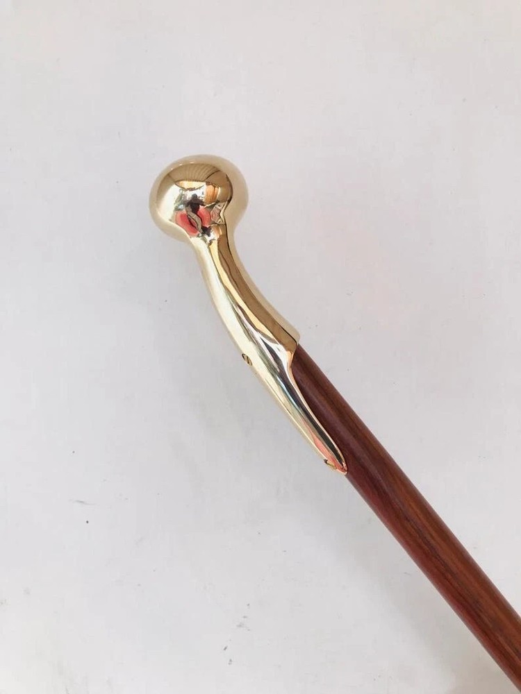36'' NEW SOLID ANTIQUE SOLID BRASS HANDLE WOODEN WALKING STICK CANE VINTAGE