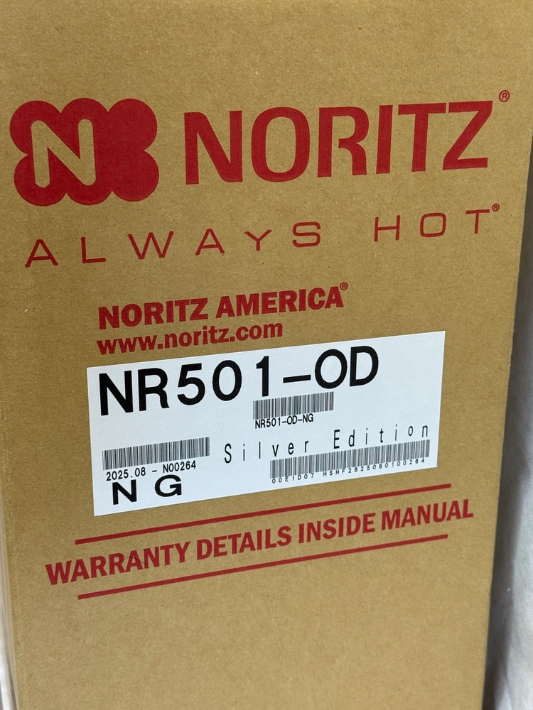 New in Box Noritz Tankless Water Heater NR501-OD-NG Silver Edition