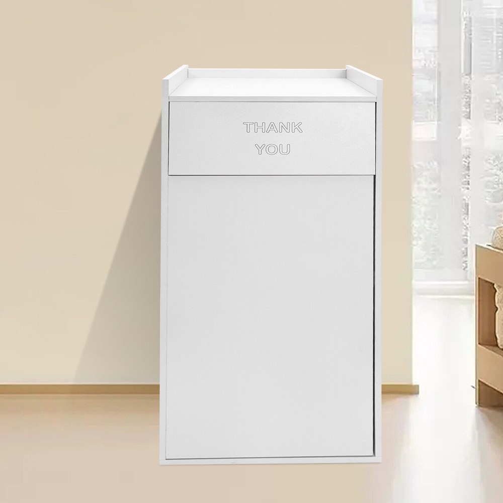 Modern Trash Can, Commercial Trash Can, Trash Can Cabinet Rectangular Silver