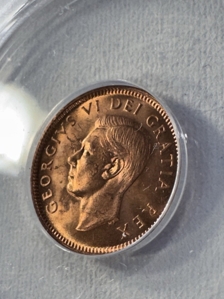 1949 Canada 1 Cent Graded MS 65 Rd by ANACS