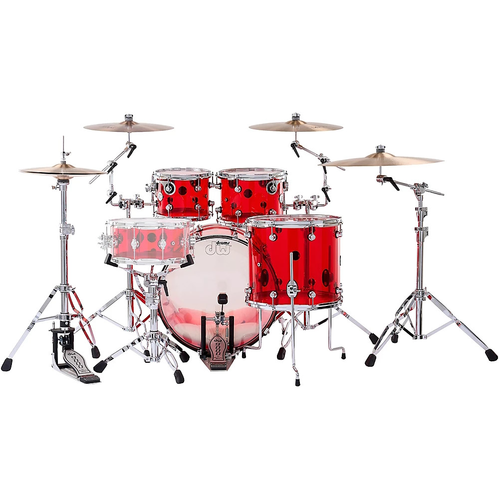 DW Design Series Acrylic 4-Piece Shell Pack Ruby Glass