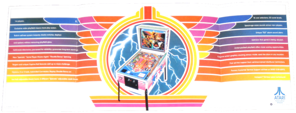 Airborne Avenger Atari Pinball Flyer / Brochure / Ad