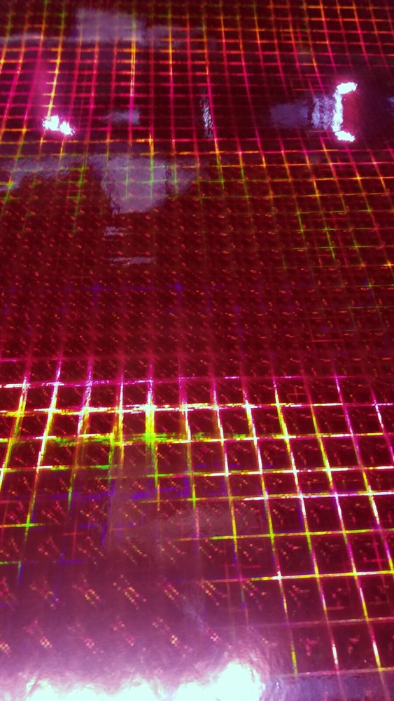 Cherry Red Plaid Pattern Holographic Diffractive Sign Plotter Vinyl Film