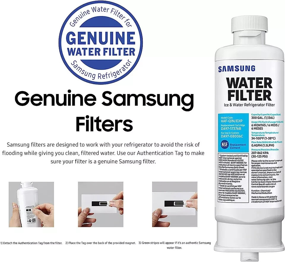 2 PACK Genuine Samsung DA97-17376B HAF-QIN/EXP REFRIGERATOR Water Filter US