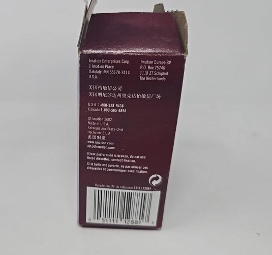 Genuine Imation IBM Formatted 2HD 1.44 Diskettes (9 Pack) Open Box