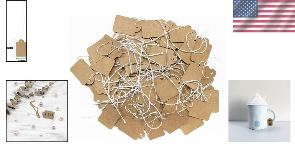 Versatile 200Pcs Kraft Price Tags with String - Classic Style for DIY Projects
