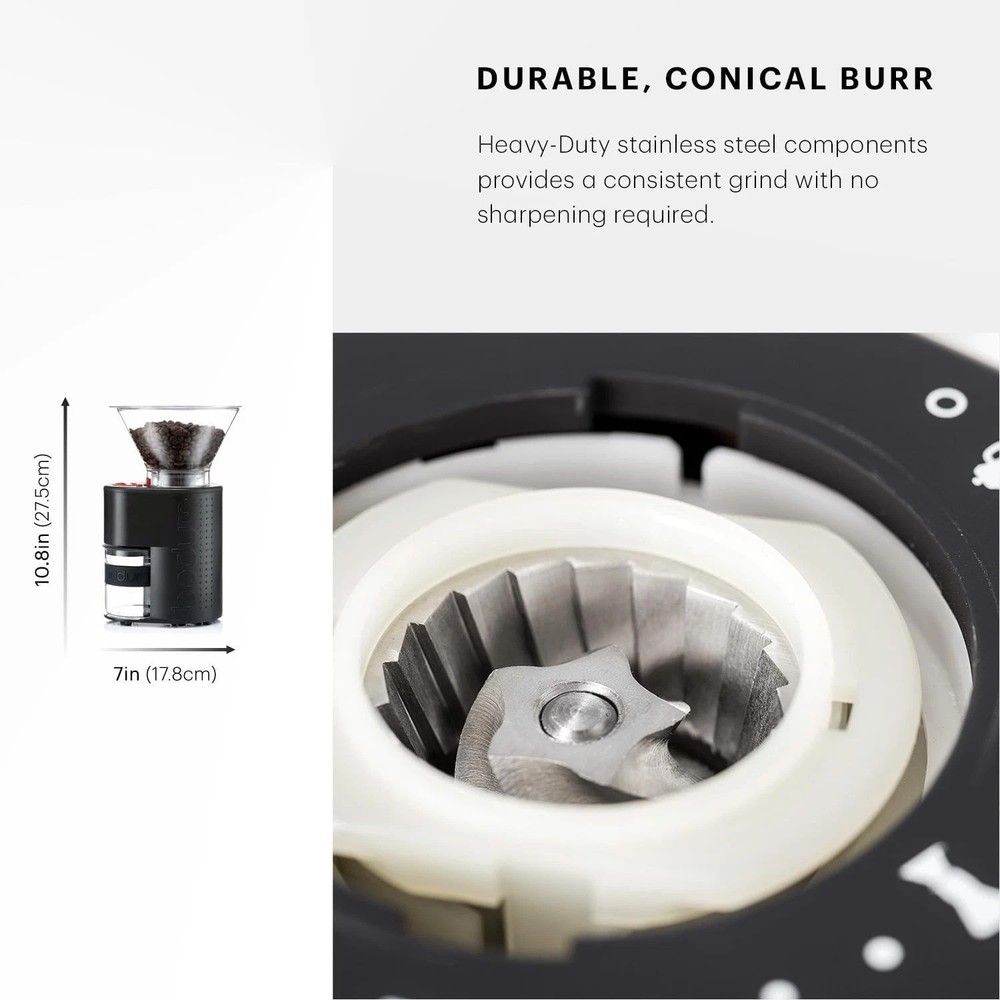 Electric Conical Burr Coffee Grinder with 12 Adjustable Grind Settings