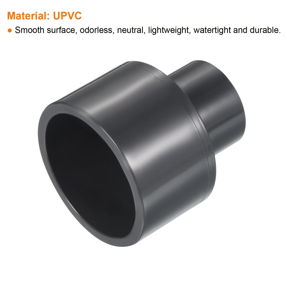 UPVC Reducer Pipe Fitting 2"x 1" Program Socket 80 3pcs Straight Coupling