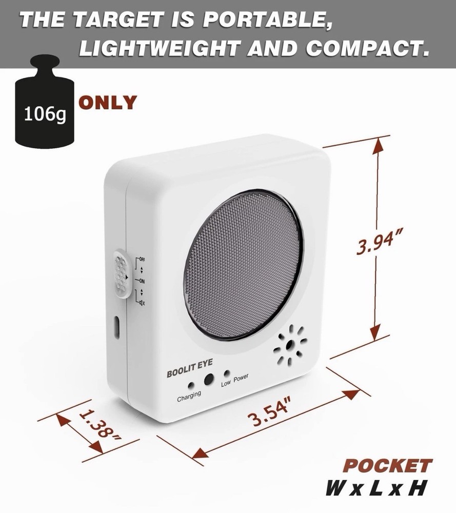NEW BOOLIT EYE Laser Training Target, Dry Fire Target Safely White