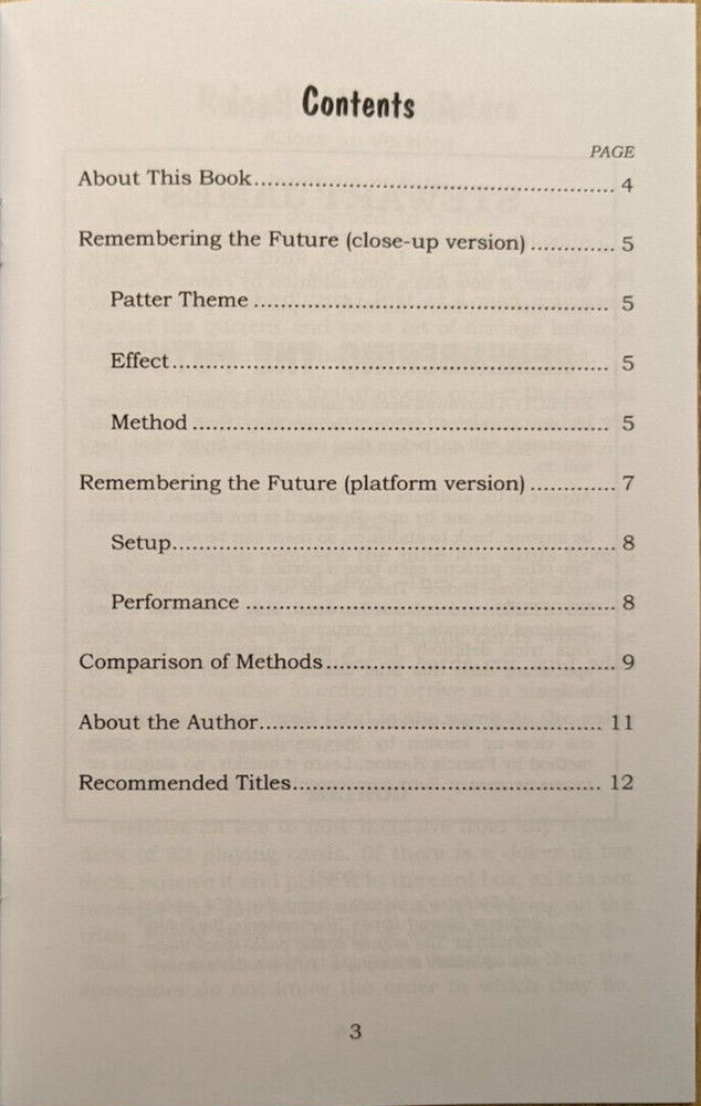 Remembering the Future by Stewart James (A self-working card trick miracle)