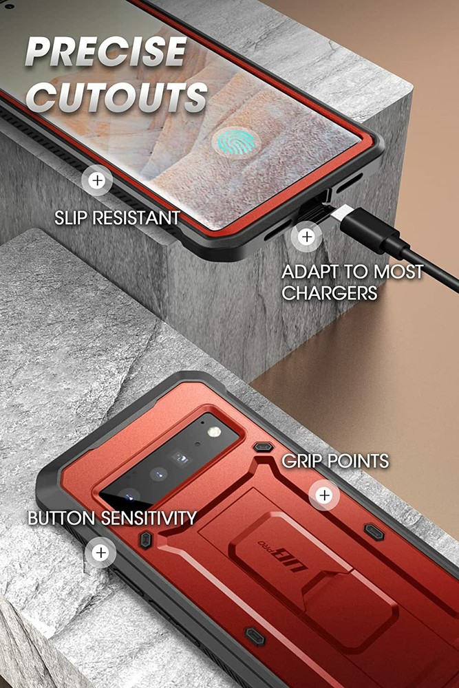 For Google Pixel 6 Pro, SUPCASE Rugged Shell 360 Case w/ Screen Protector Cover
