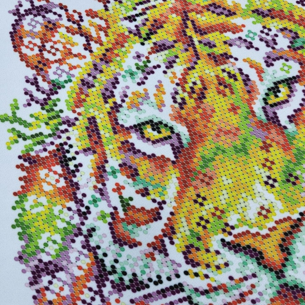 Bead Embroidery Kit Rainbow Tiger DIY Beaded Stitching Bead Needlework bs 3402