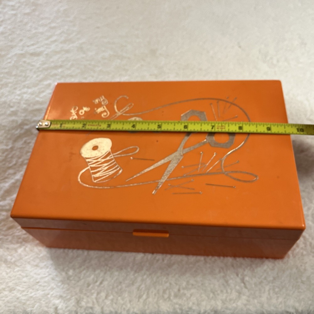 Vintage Sewing Box Orange For My Sewing READ