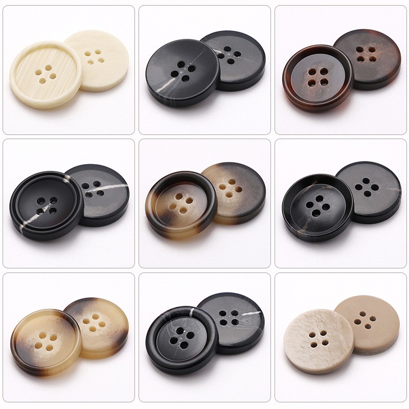 50Pcs Round Resin Button Windbreaker Coat Four-Button Suit Jacket