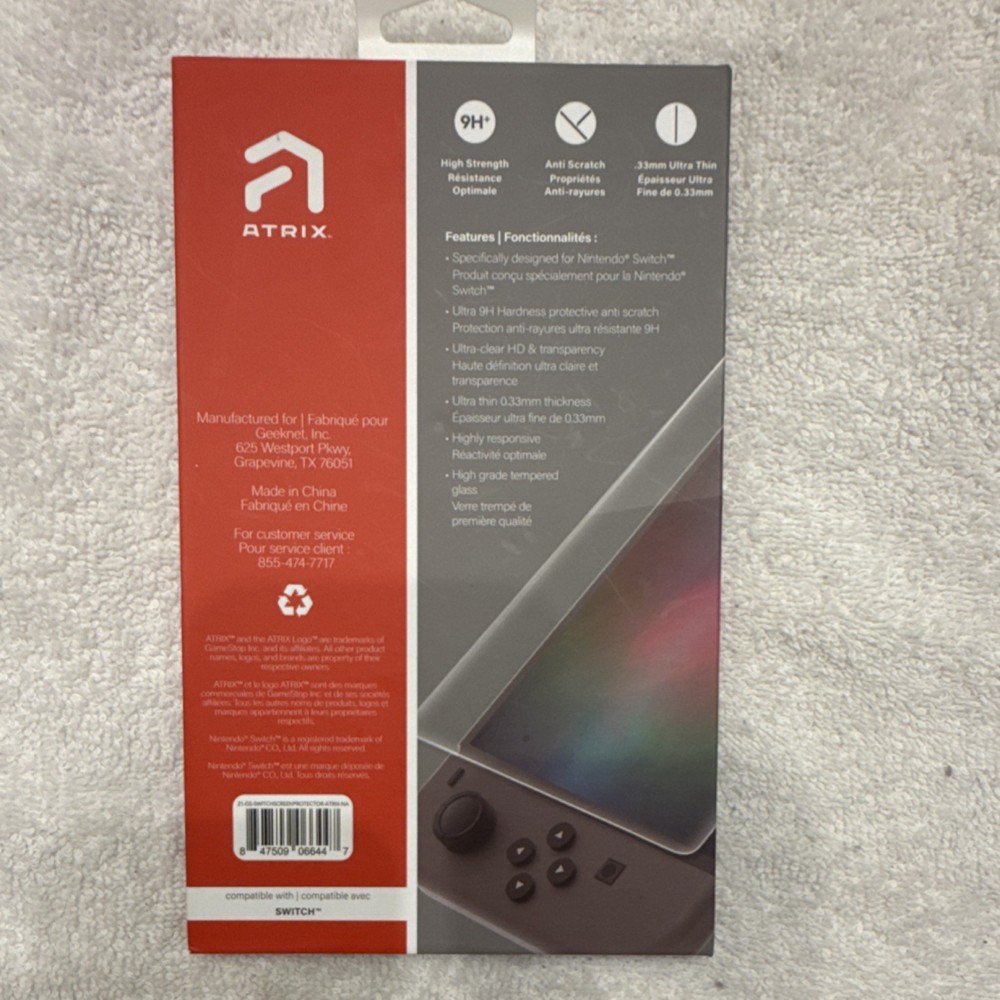 Atrix Ultra Thin Glass Screen Protector Anti-Scratch HD for Nintendo Switch