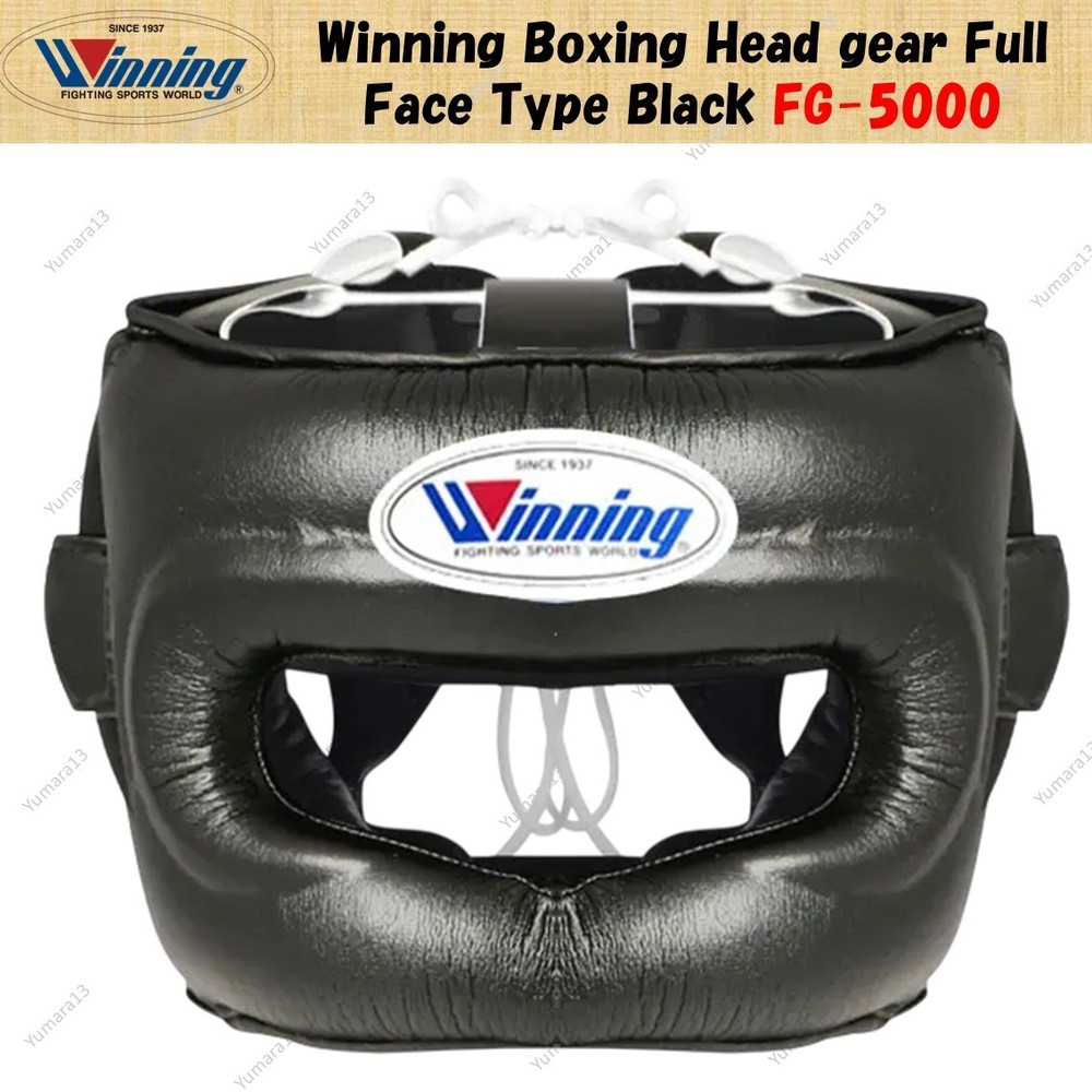 Winning Boxing Head gear Full Face Type Black FG-5000 3 Size