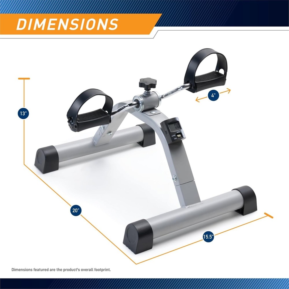 Alloy Steel Under Desk Exercise Cycle: Adjustable Resistance, 2-