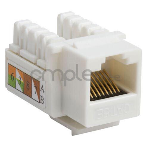 Cat5E Punch Down Keystone Jack RJ45 CAT5 White NEW