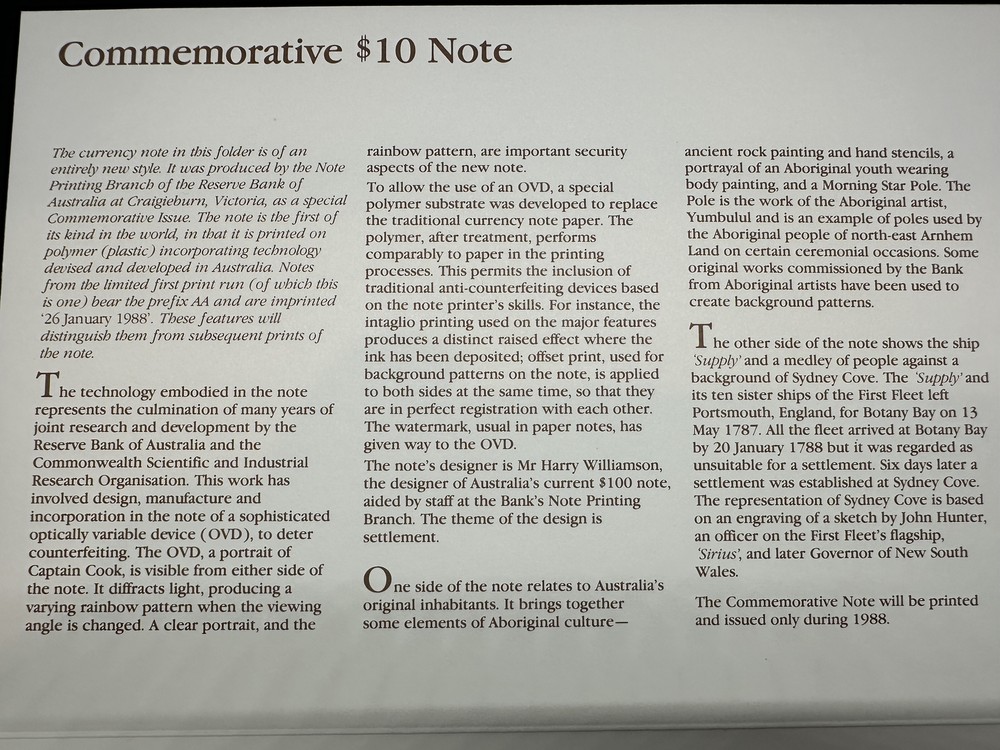 1988 Commemorative $10 Australian Note First Polymer Introduction AA Prefix