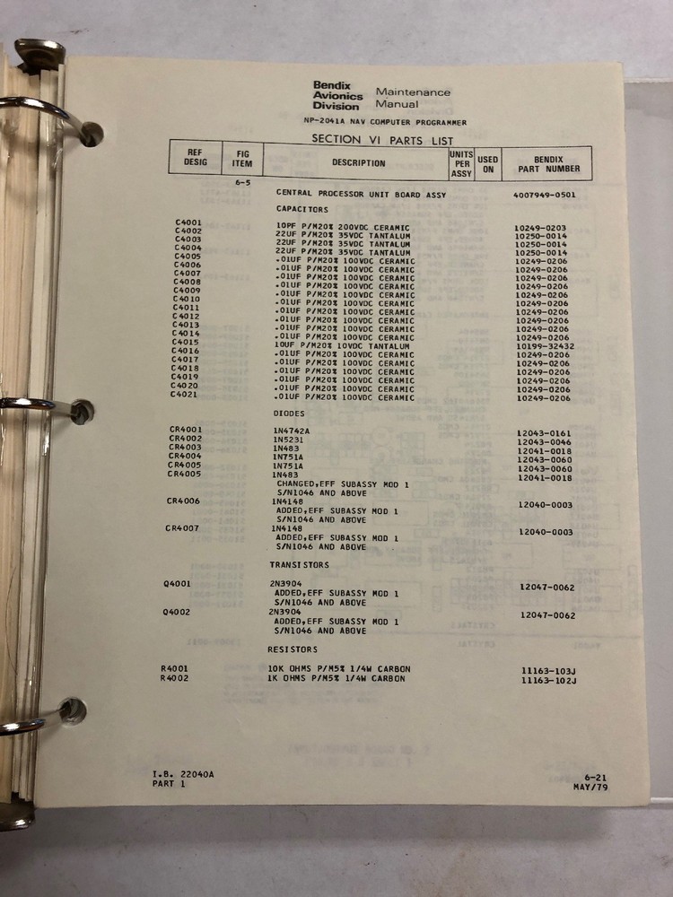 Bendix NCP-2040 NAV Programmer System Maintenance Manual 1979 Original