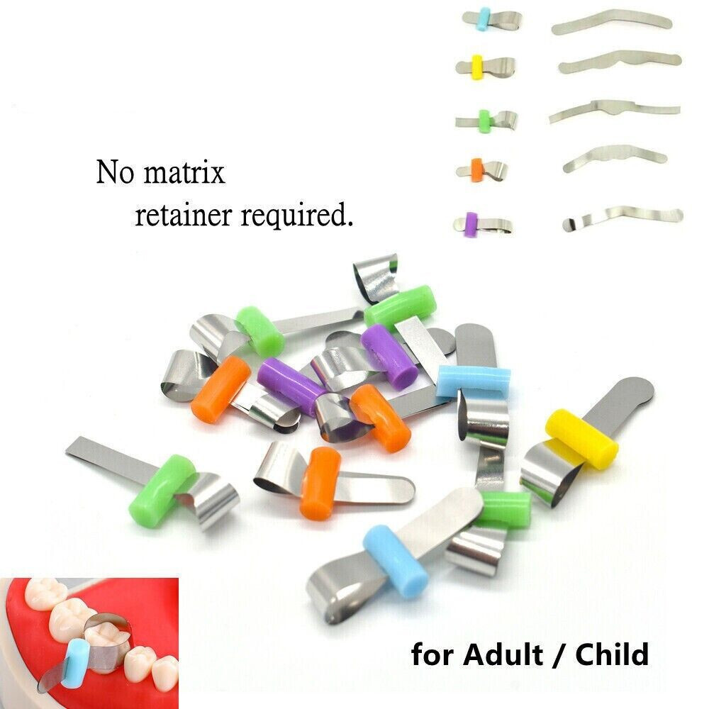 50 Pcs/Box Dental Polyester Matrix Bands Sectional Contoured Locker Retainerless