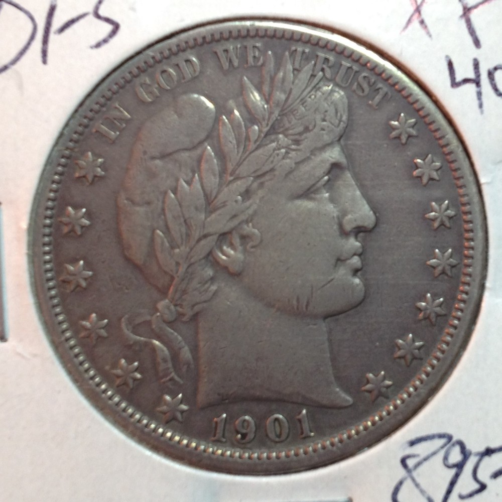 1901-S   XF    Barber Half Dollar   Full Liberty   Sharp Reverse   Combined Ship