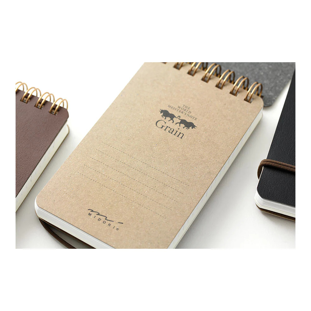 MD Grain Memo Pad Black - Pocket Size