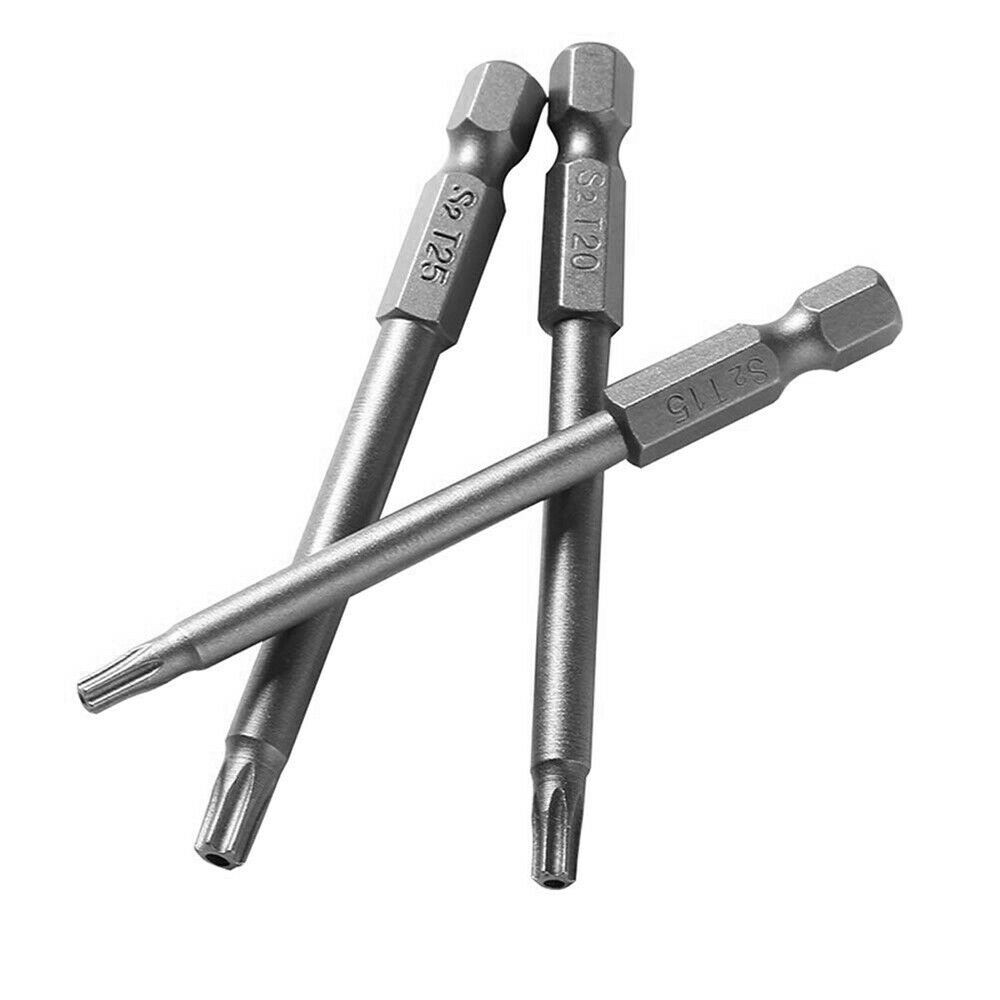 Magnetic Tamper Proof Security Drill Bit Set Torx Screwdriver Flat Head 1/4" Hex