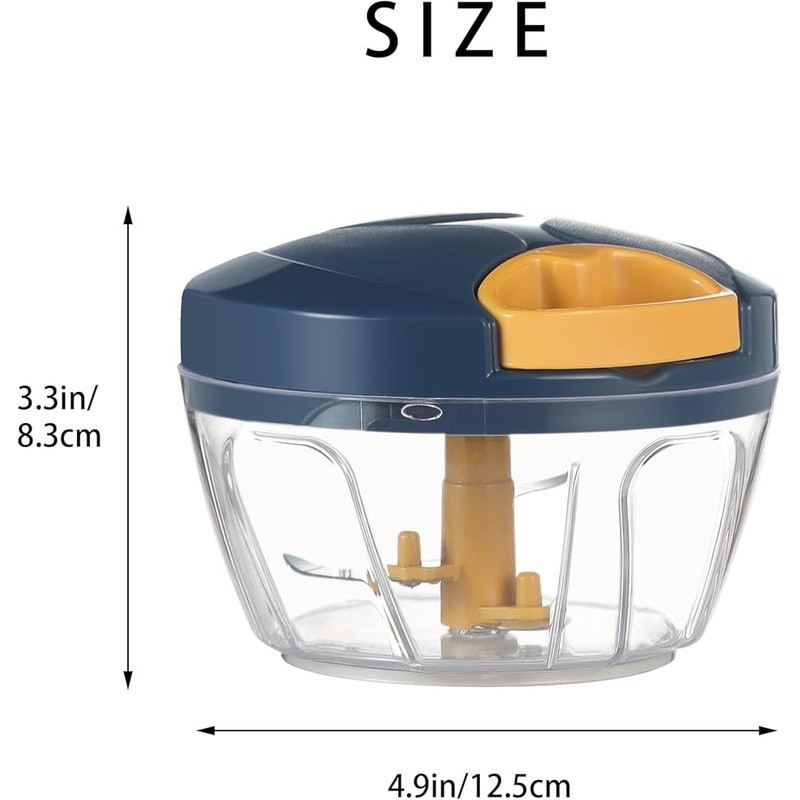 Manual Food Chopper Adjustable Speed Vegetable Herb Processor Kitchen Tool New