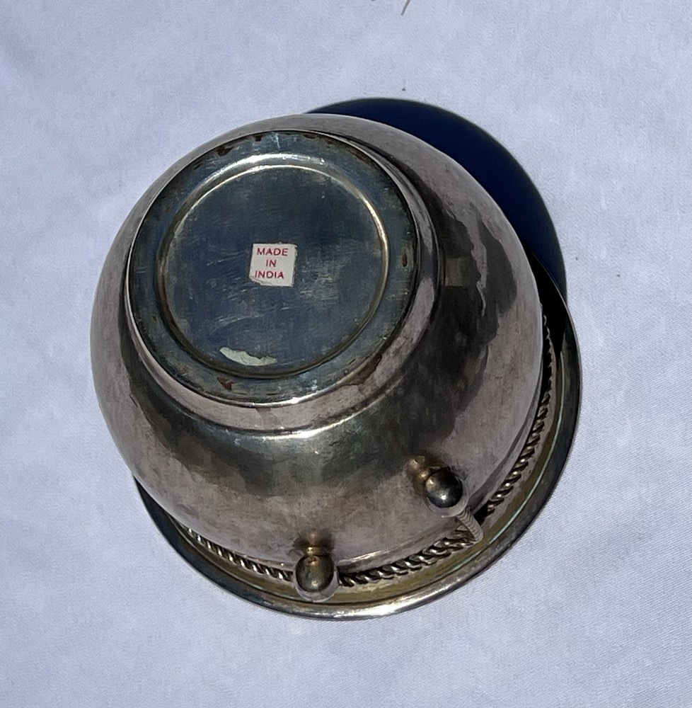 Vintage Hammered Silverplate Cachepot or Decorative Center Bowl