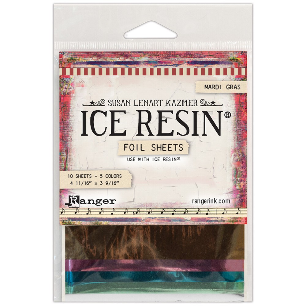 Ranger Ice ResinFoil Sheets, 10 Sheets  Fun Addition for Crafting Projects,1Pkg
