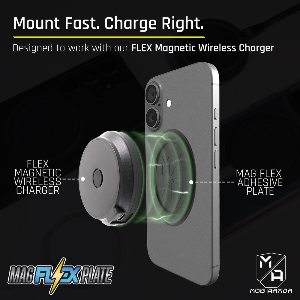 Magnet Flex Plate - Magnetic Phone Mount for iPhone, Android, Wireless Chargi...
